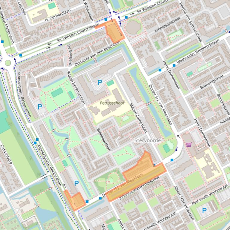 Kaart van postcodegebied 2286BK.