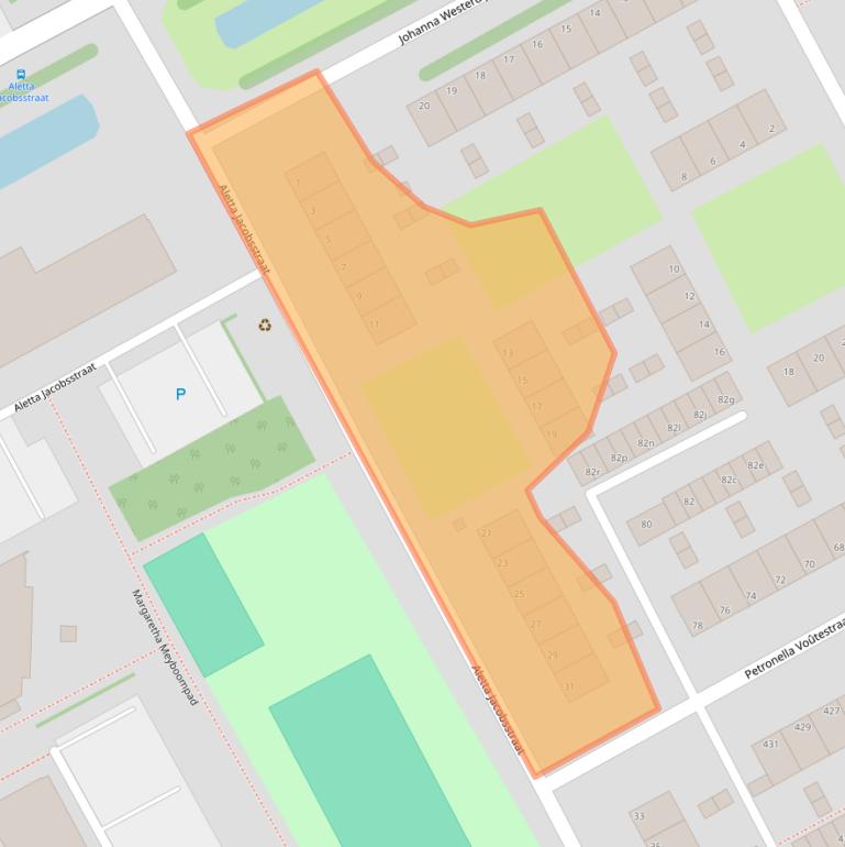 Kaart van postcodegebied 2286BL.