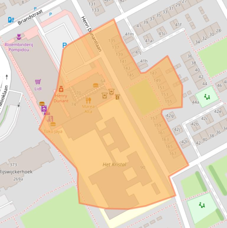 Kaart van postcodegebied 2286GE.