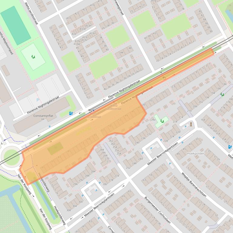 Kaart van postcodegebied 2286JX.