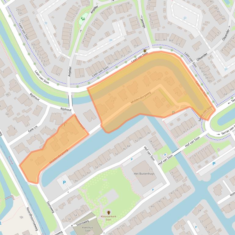 Kaart van postcodegebied 2286KH.