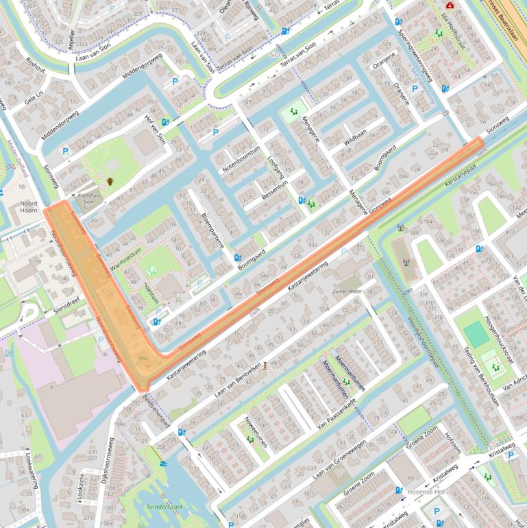 Kaart van postcodegebied 2286KJ.