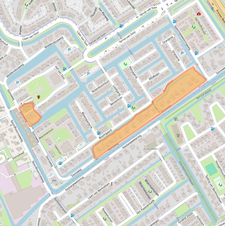 Kaart van postcodegebied 2286KL.