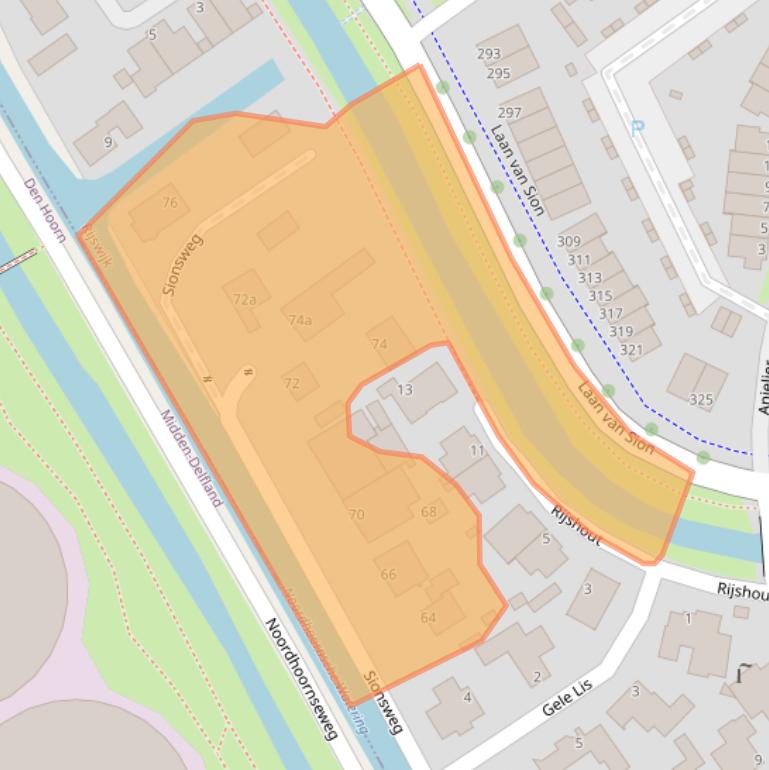 Kaart van postcodegebied 2286KN.