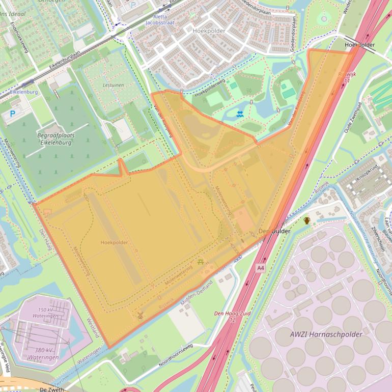 Kaart van postcodegebied 2286KP.