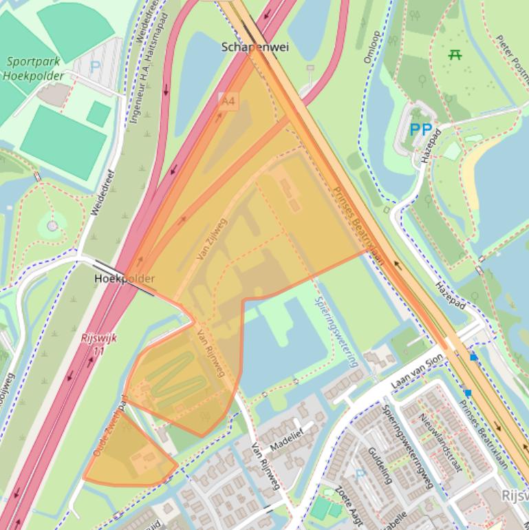 Kaart van postcodegebied 2286KS.