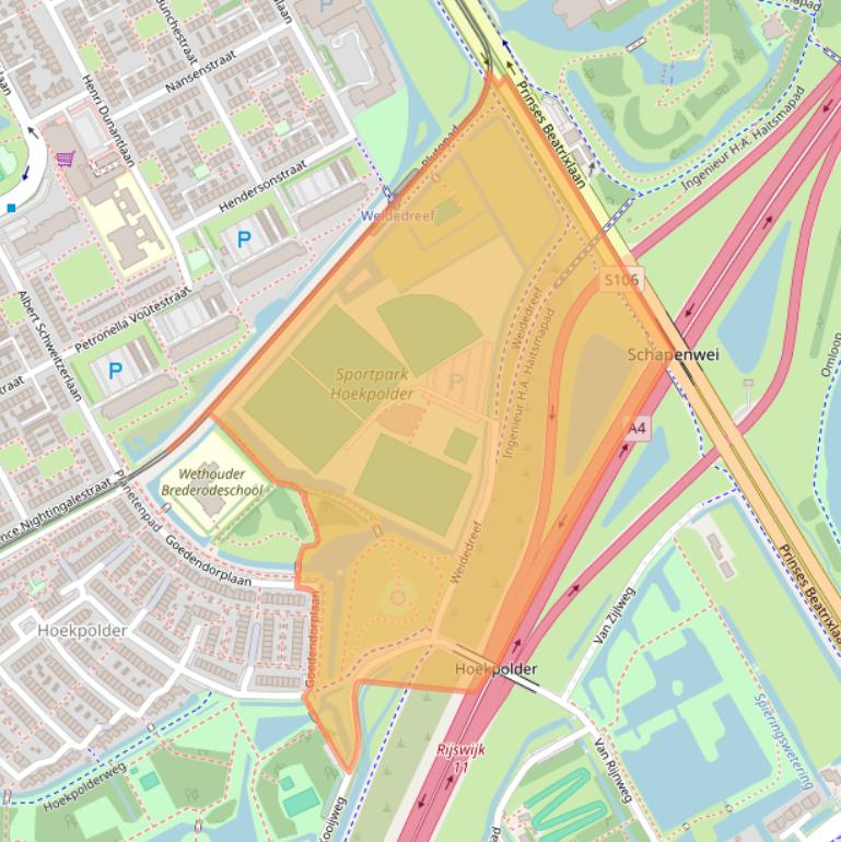 Kaart van postcodegebied 2286KT.