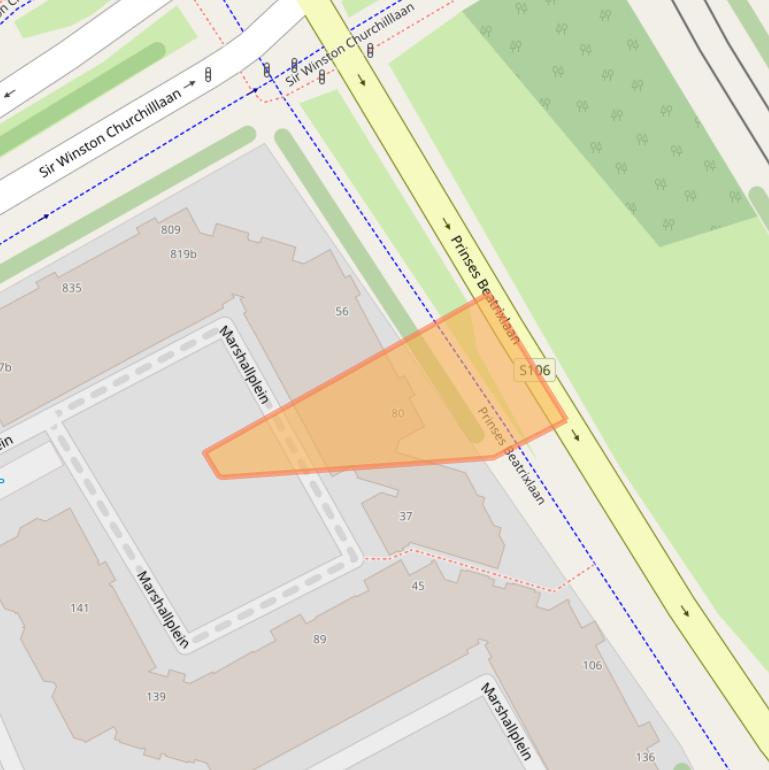 Kaart van postcodegebied 2286LB.