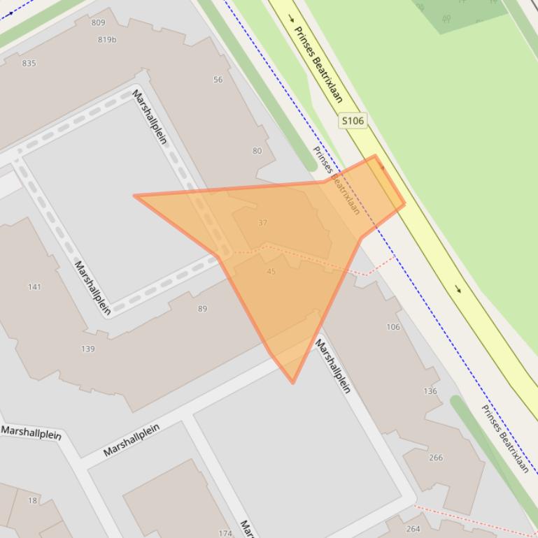 Kaart van postcodegebied 2286LH.