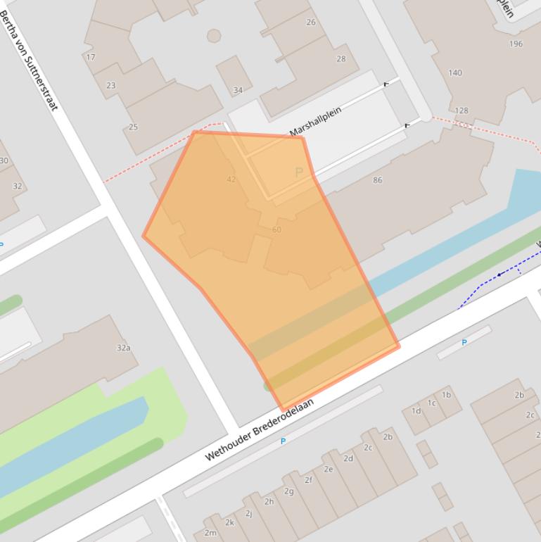 Kaart van postcodegebied 2286LN.