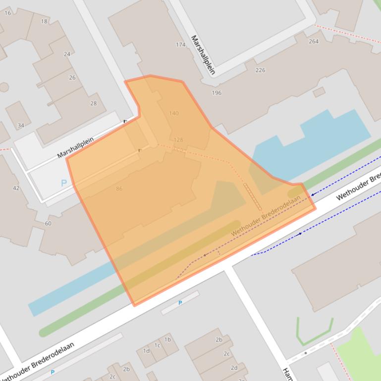 Kaart van postcodegebied 2286LP.