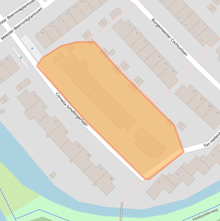 Kaart van postcodegebied 2286MA.