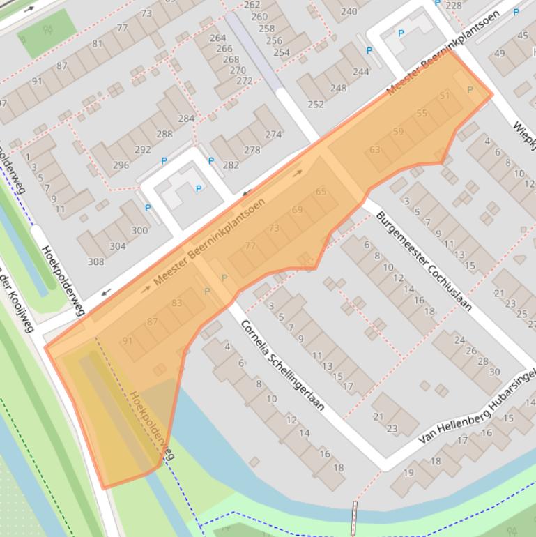 Kaart van postcodegebied 2286MK.