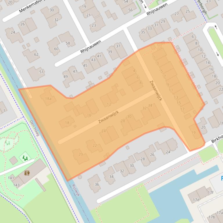 Kaart van postcodegebied 2286NL.