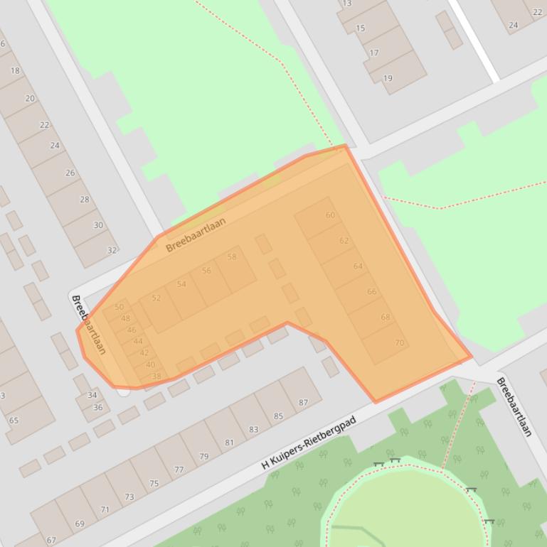 Kaart van postcodegebied 2286RP.