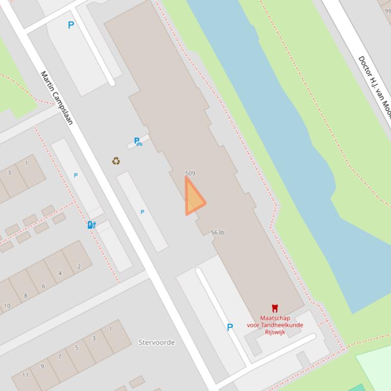 Kaart van postcodegebied 2286TE.