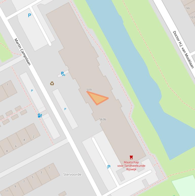 Kaart van postcodegebied 2286TG.