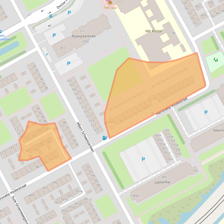 Kaart van postcodegebied 2286VD.