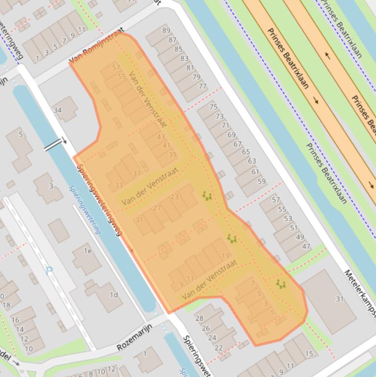 Kaart van postcodegebied 2286WG.