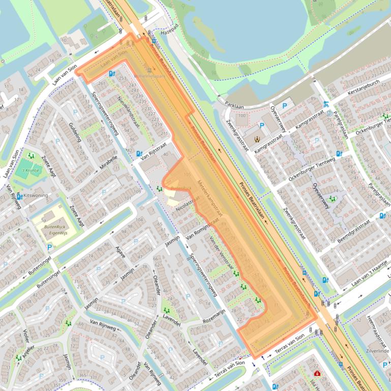 Kaart van postcodegebied 2286WH.