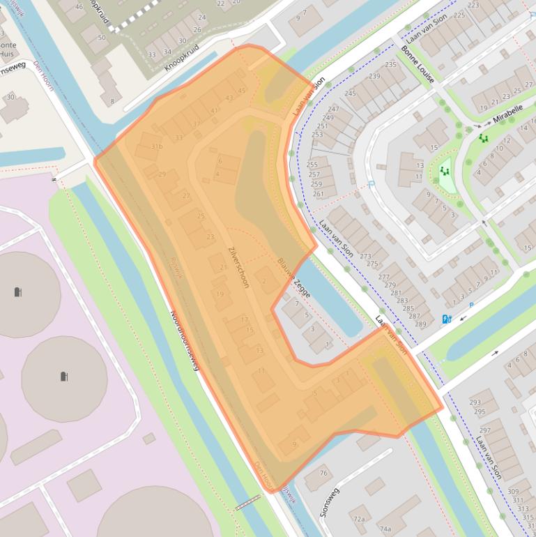 Kaart van postcodegebied 2286WJ.