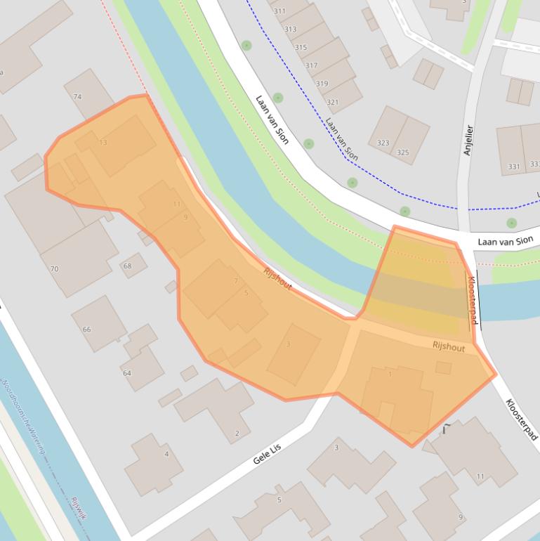 Kaart van postcodegebied 2286XH.