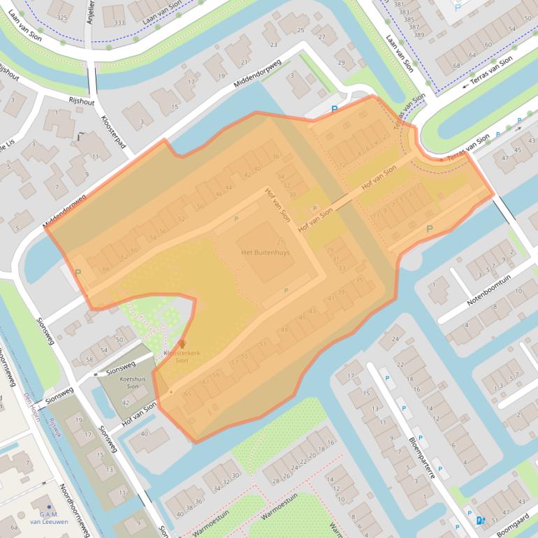 Kaart van postcodegebied 2286XJ.