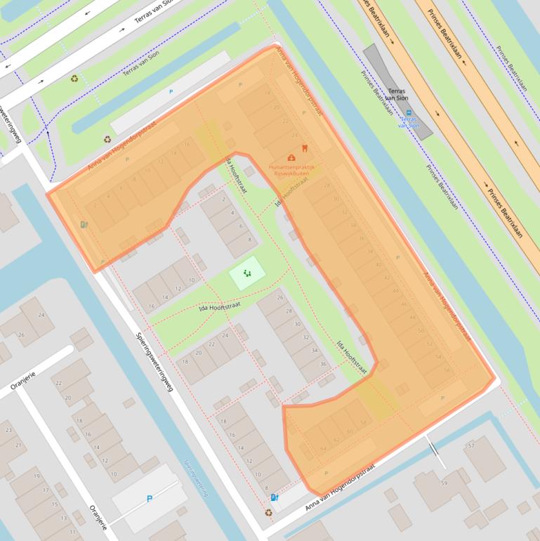 Kaart van postcodegebied 2286XW.