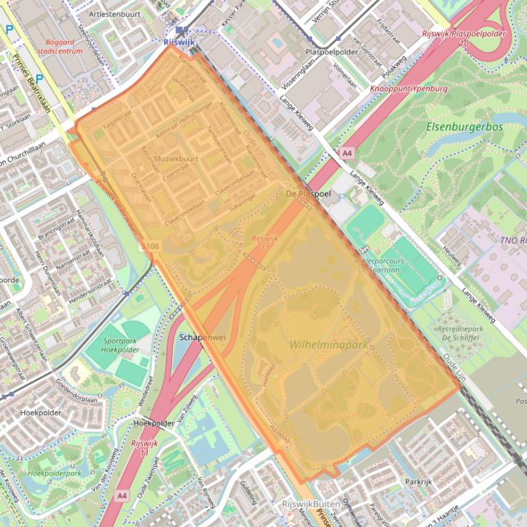 Kaart van postcodegebied 2287.