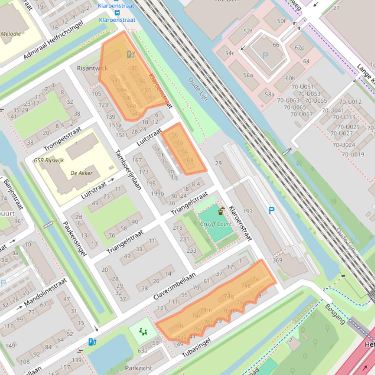 Kaart van postcodegebied 2287CL.