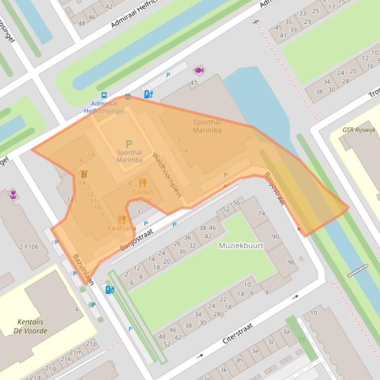 Kaart van postcodegebied 2287EH.