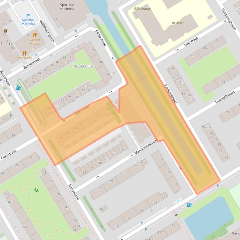 Kaart van postcodegebied 2287EP.