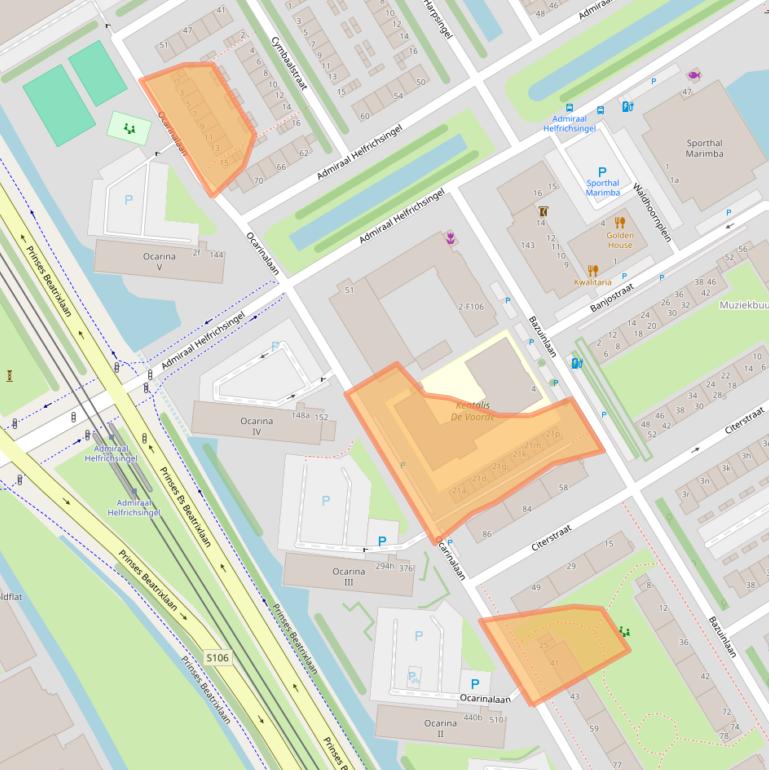 Kaart van postcodegebied 2287SB.