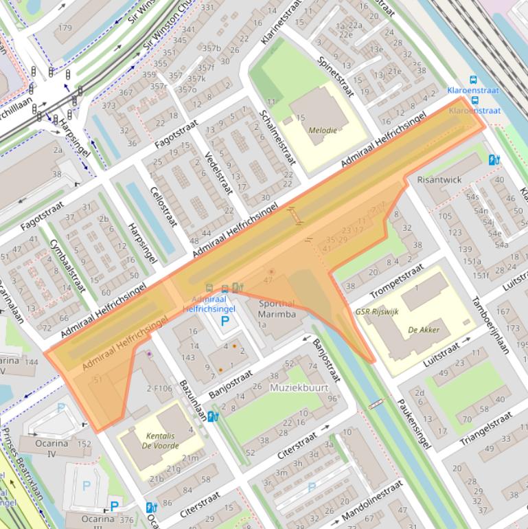 Kaart van postcodegebied 2287TA.