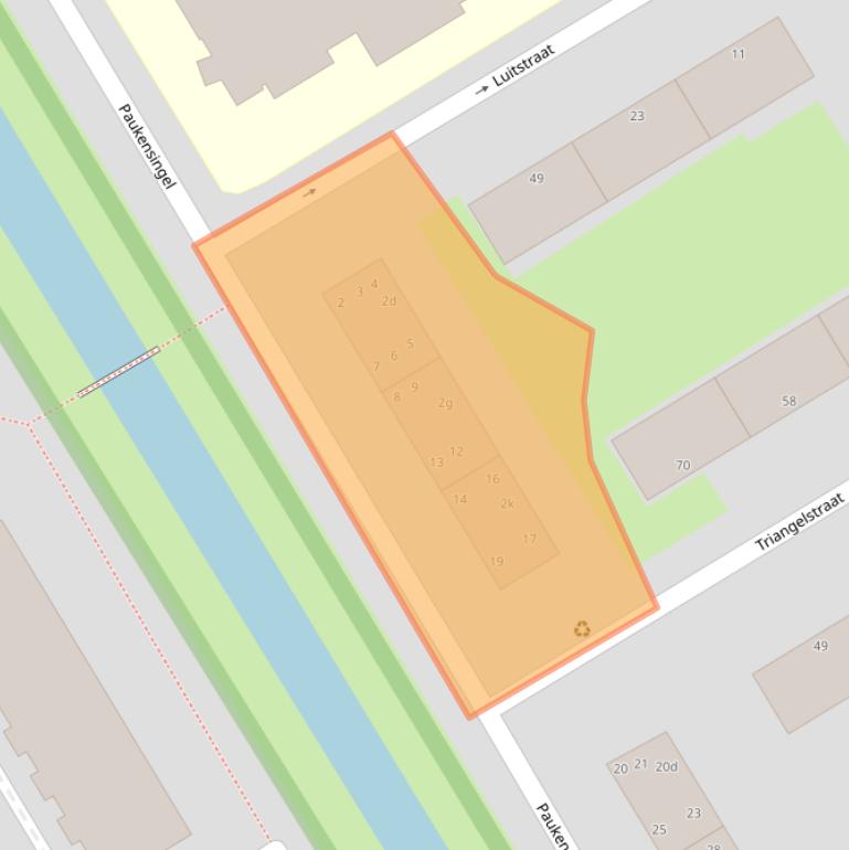 Kaart van postcodegebied 2287TL.