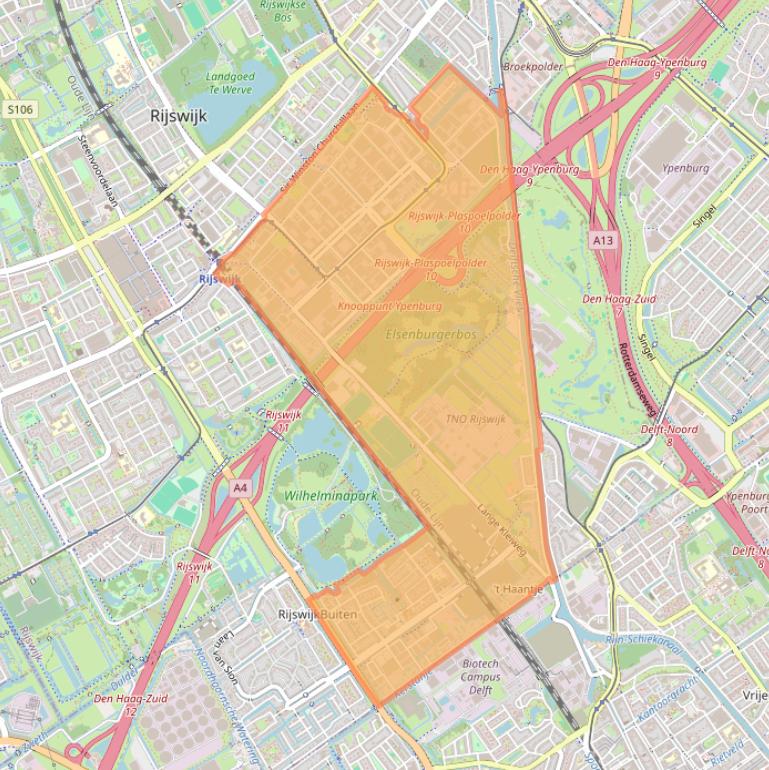 Kaart van postcodegebied 2288.