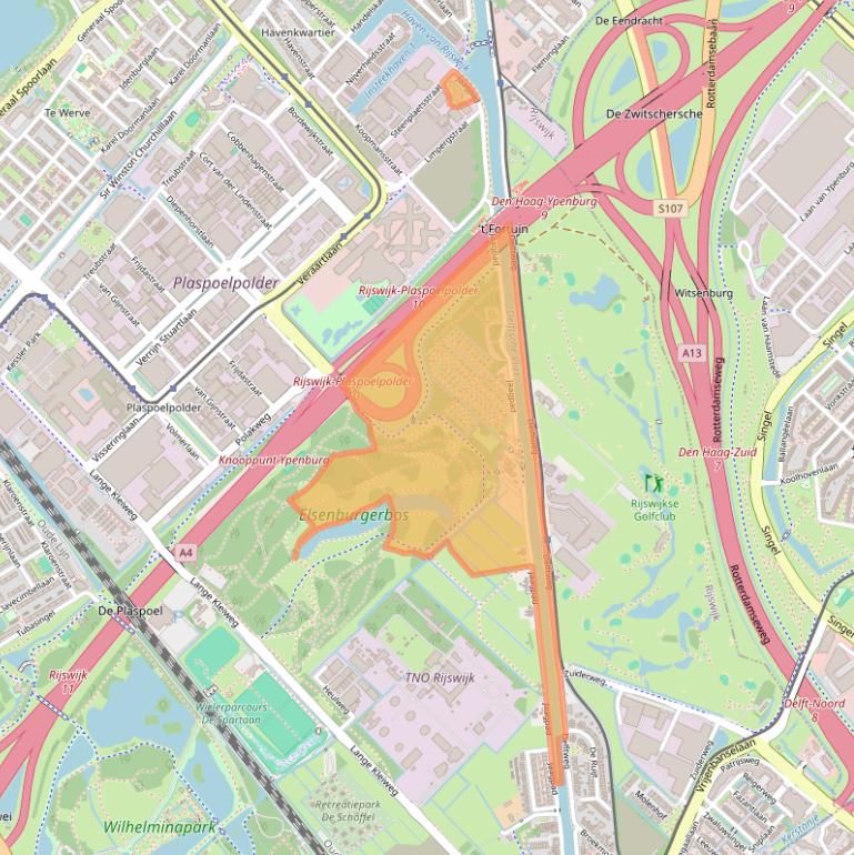 Kaart van postcodegebied 2288AB.
