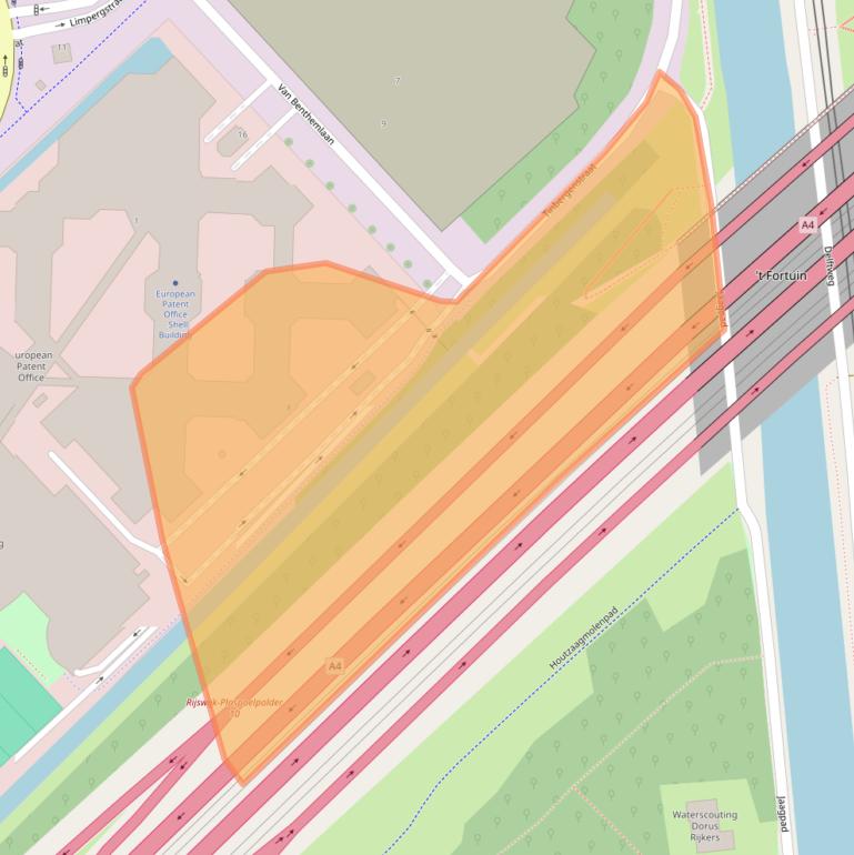 Kaart van postcodegebied 2288BE.