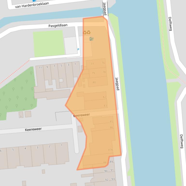 Kaart van postcodegebied 2288CJ.