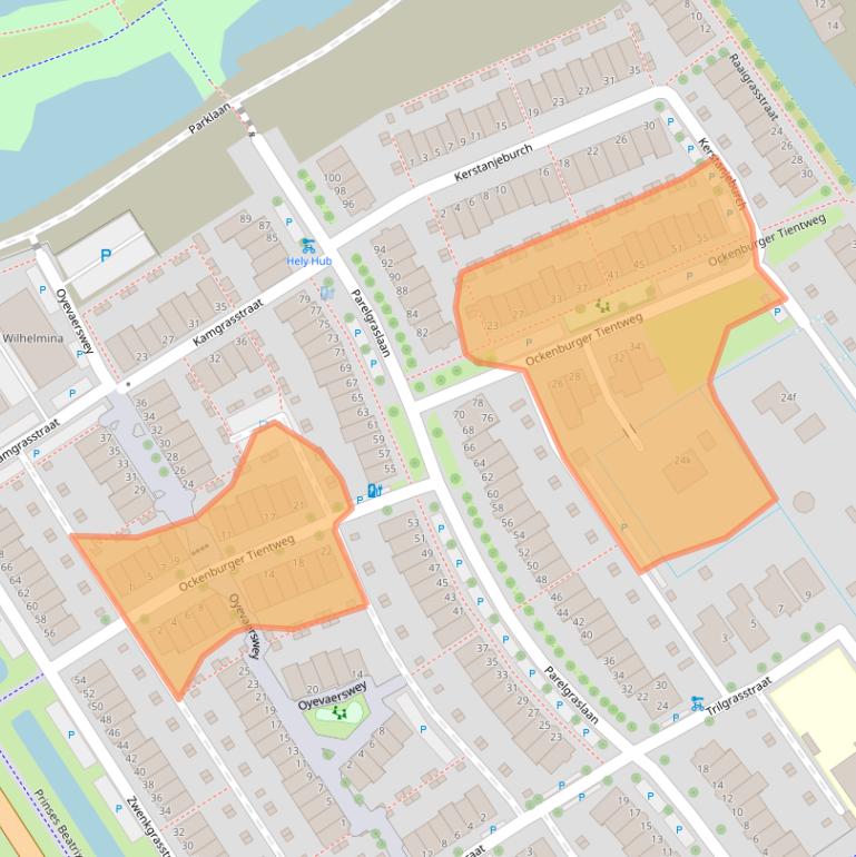 Kaart van postcodegebied 2288CZ.