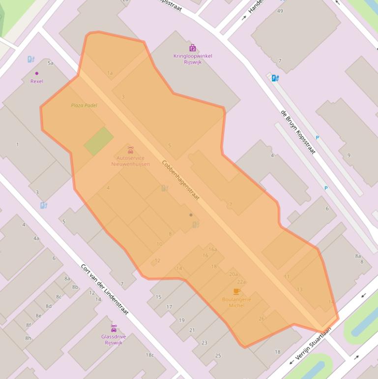 Kaart van postcodegebied 2288ET.