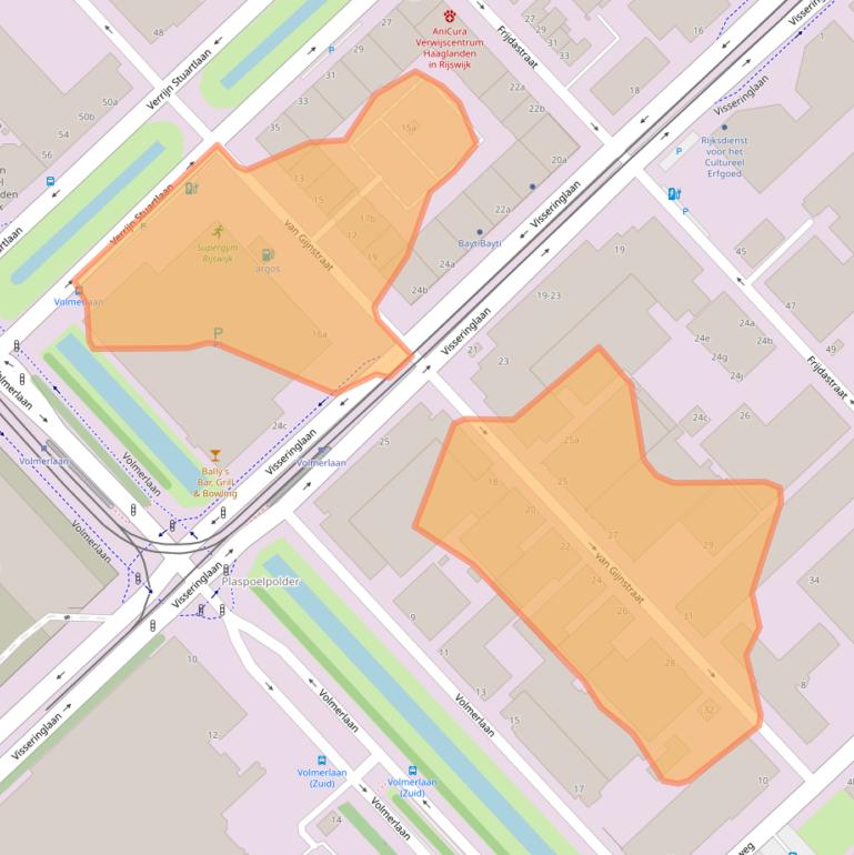 Kaart van postcodegebied 2288GB.