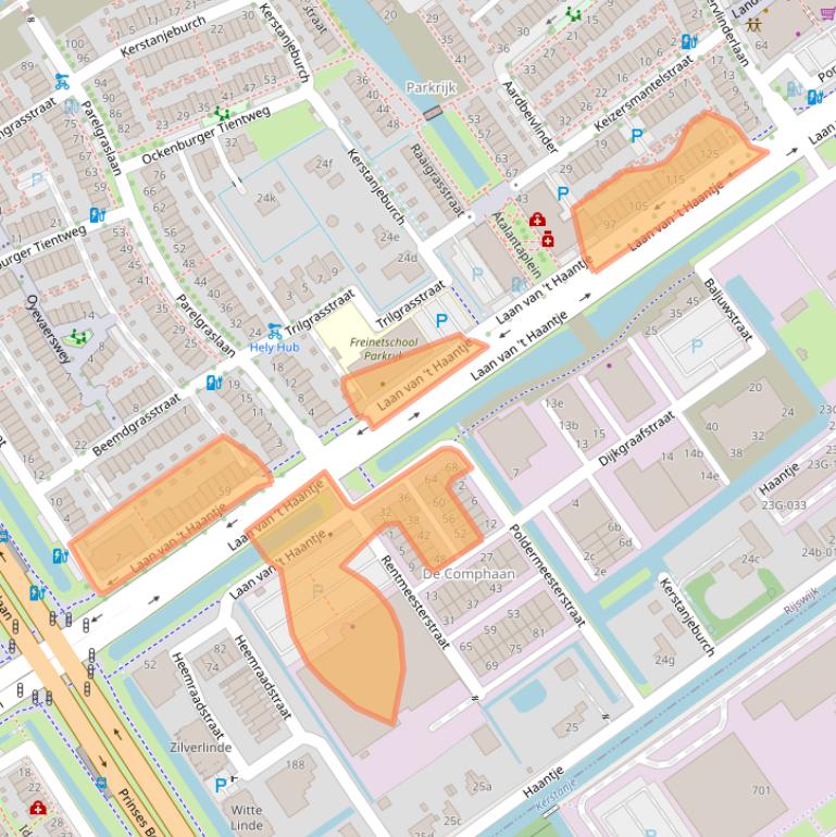 Kaart van postcodegebied 2288GT.