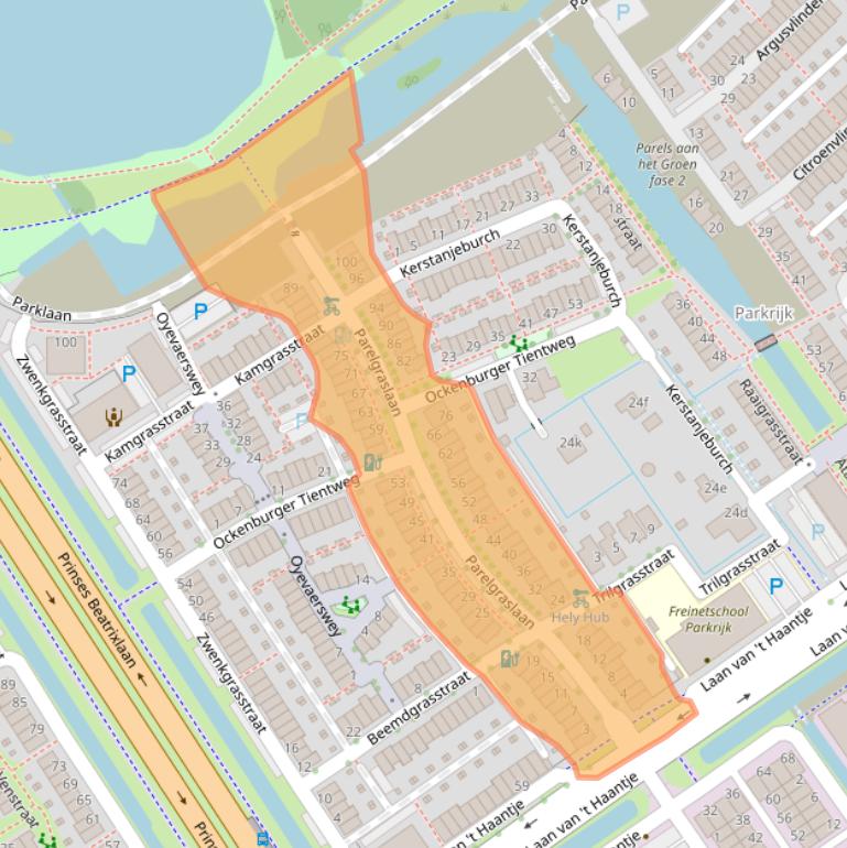 Kaart van postcodegebied 2288HB.
