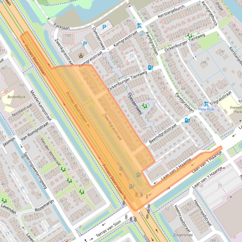 Kaart van postcodegebied 2288HC.