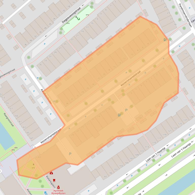 Kaart van postcodegebied 2288HH.