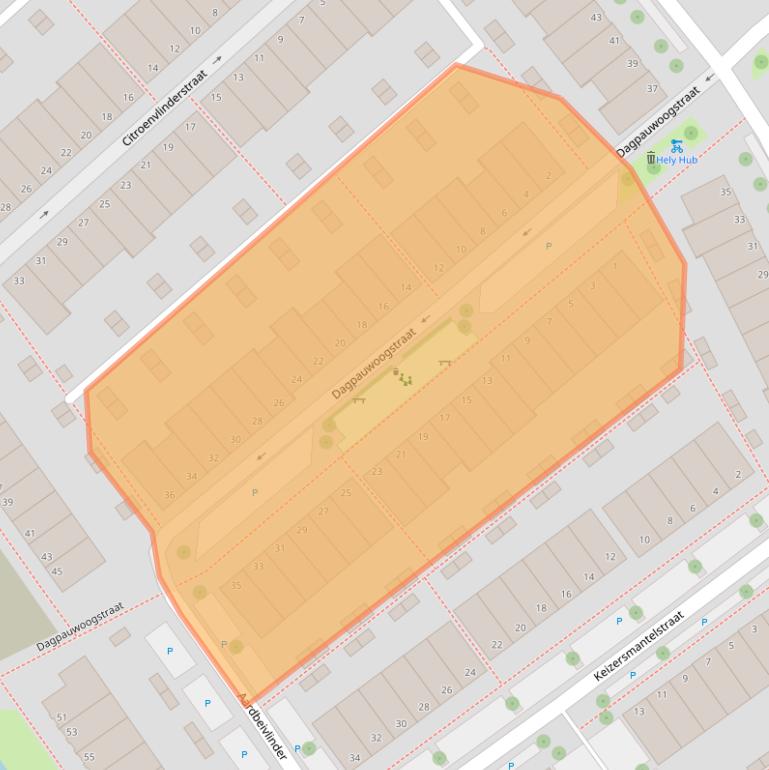 Kaart van postcodegebied 2288HS.