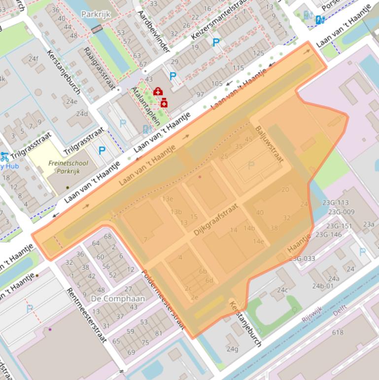 Kaart van postcodegebied 2288JA.