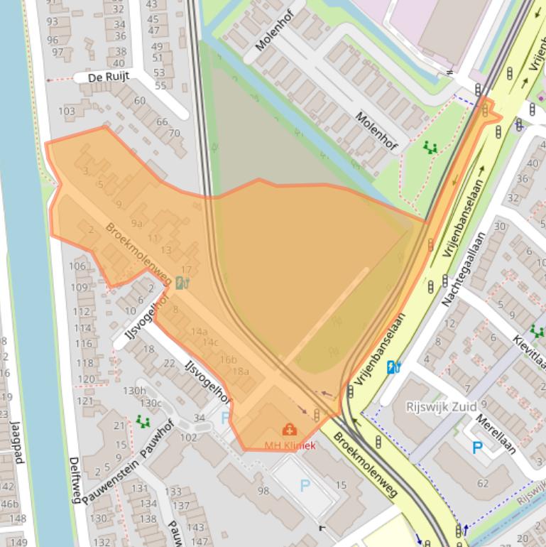 Kaart van postcodegebied 2289BE.