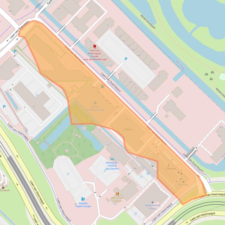 Kaart van postcodegebied 2289DE.